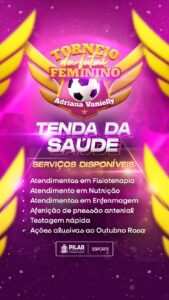 Leia mais sobre o artigo 💜 Além da emoção das partidas, o Torneio de Futsal Feminino 2025 traz a Tenda da Saúde!