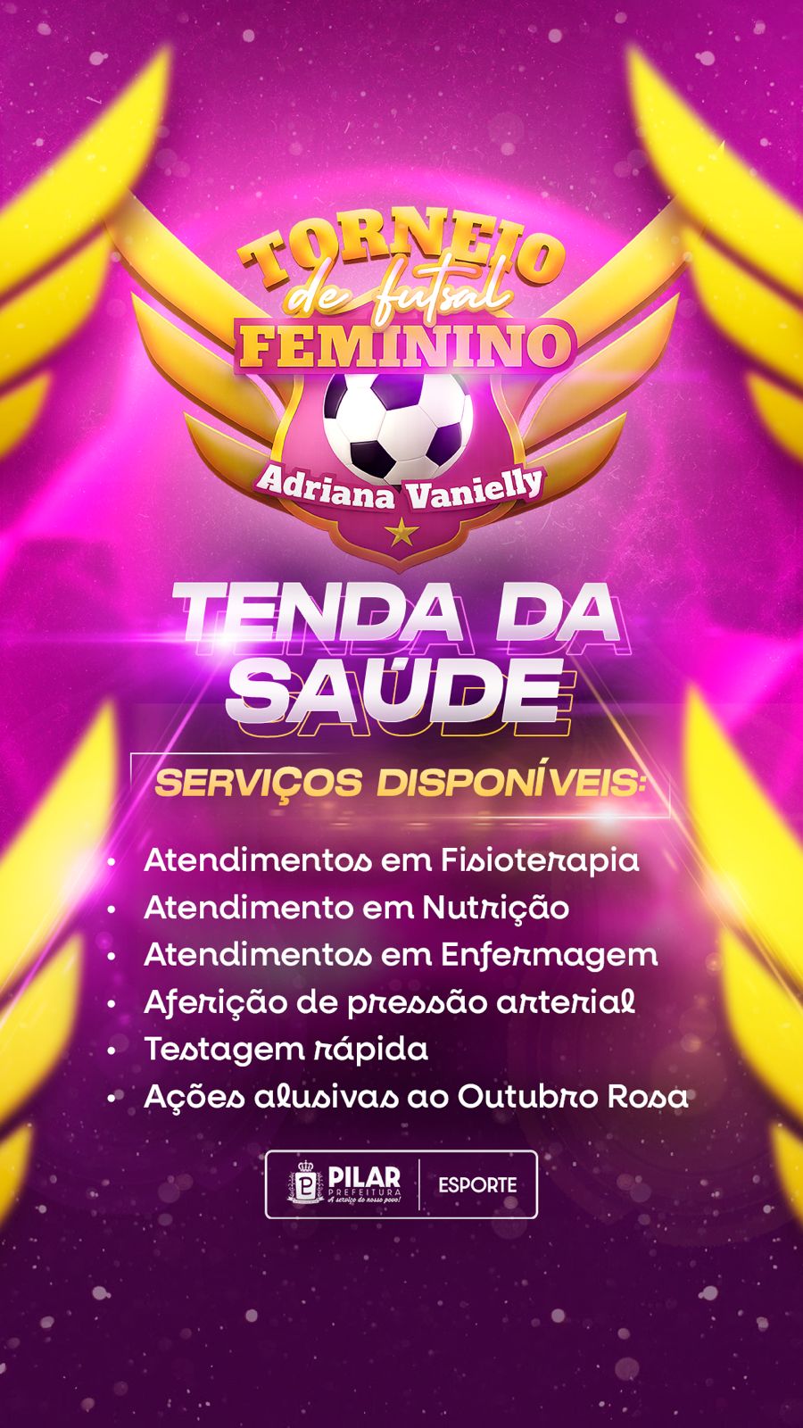 Leia mais sobre o artigo 💜 Além da emoção das partidas, o Torneio de Futsal Feminino 2025 traz a Tenda da Saúde!